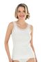 Özkan 26816 Women's Cotton Ribbed Collar Lace Detailed Thick Strap Undershirt
