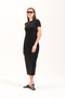 725400_Women's Crew Neck, Short Sleeve, Long, Plain Solid, Lycra Knitted Dress - 4