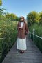 Bitter Brown Colored Linen Kimono - With Tie Detail - 5