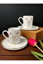 2-Person Porcelain Turkish Coffee Cup Set – Gift, Stylish Design Bag Box - 3