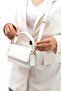 Moi White Women's Stylish Design Snap Fastener Adjustable Strap Hand, Arm and Shoulder Bag L:10 W:21 W:7 cm - 4