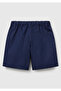 Boy's Navy Blue Drawstring Bermuda Shorts - 2