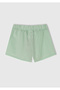 Girl's Water Green Elastic Waist Shorts Skirt - 3