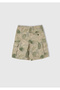 Boys' Patterned All-Patterned Bermuda Shorts with Drawstring Cover Pocket Detail - 3