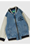 Boy's Denim Front Printed Denim Bomber Jacket - 2
