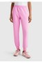 Women's Pink Cotton Blend Logo Printed Jogger Sweatpants with Elastic Waist
