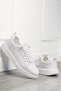 Casual White Men's Sports Shoes Lace-Up Stitching Detail Lightweight Thick High Sole Sneaker 418 - 2