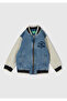 Boy's Denim Front Printed Denim Bomber Jacket