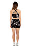Women's Marble Patterned Short Tights & Bra Set - 2