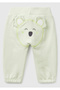 Baby Aqua Green Sweatpants with Rabbit Detail on the Back and Elastic Waist - 2