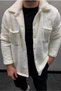 Pack of 3 Unisex White Gray and Black Plush Fleece Cardigan Shirts - 6