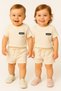 Waffle Fashion Summer Shorts Set 6 Months - 3 Years Light Beige - 3