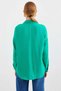 Women's Aqua Green Single Pocket Oversize Linen Ayrobin Shirt Hzl24S-Bd1201531 - 7