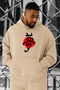 3 Yarn Combed Cotton Far East Printed Large Size Sweatshirt