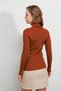 Women's Brick Ribbed Knitwear Turtleneck Sweater Hzl22W-Bd1445001