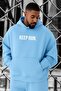 سويت شيرت كبير الحجم مطبوع عليه KEEP RUN