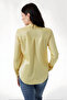 Women's Light Yellow Lightweight Flowy Satin Surface Shirt Hzl22W-Bd139641 - 5