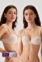 2-Piece Economic Pack Ten 6010 Madrid Underwire Non-Padded Micro T-shirt Bra Set Slip - 2