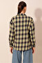 Women's Green Black Metal Buttoned Plaid Pattern Cuff Lumberjack Shirt HZL24W-BD139541 - 6