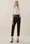 Women's High Waist Belted Fabric Trousers Hzl22W-Bd164641