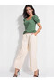 Women's Emerald Green Square Collar Knitted Blouse Hzl22W-Bd104091 - 2