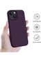 iPhone 15 Case Inside Velvet Camera Raised Soft Silicone Launch Cover Deep Purple - 2