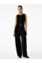 Crepe Scuba Fabric Crew Neck Buttoned Blazer Vest - 2