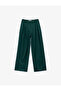 High Waist Wide Leg Gabardine Baggy Trousers with Pleated Pockets - 3