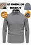 3-Piece Combination Turtleneck Sweater Beanie Necklace