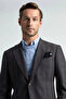 Bird's Eye Textured Non-Iron Business Hidden Button Blue Shirt - 3