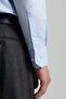 Bird's Eye Textured Non-Iron Business Hidden Button Blue Shirt - 6