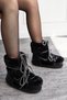 Daily Women's Black Snow Boots with Fur and Laces, Mother and Daughter Style, Comfortable Lined, Thick Sole 327 - 2