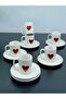 6-Person White Porcelain Heart Coffee Cup Set Presentation Cup - 5