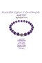 Certified Genuine 6mm Faceted Amethyst Natural Stone Hematite-Zircon Bracelet - 2