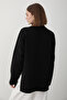 Women's Black Oversize Turtleneck Knitwear Sweater - 7