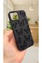iPhone 15 Compatible Black Butterfly Patterned Silicone Shock Absorbing Classic Protected Rubber Case - 3