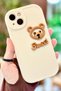 حافظة آيفون 14 لطيفة ثلاثية الأبعاد لطيفة على شكل دمية دب مع حماية للكاميرا من السيليكون