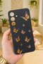 Samsung Galaxy A05S Compatible Orange Butterfly Patterned Silicone Shock-Absorbing Classic Protective Rubber Case