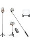 Selfie Stick Tripod with Light, 7-Section Extendable Phone Tripod Stand with Wireless Remote, Stainl