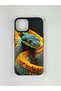 iPhone 14 Pro Compatible Snake Patterned Velvet Inside Camera Protruding Lsr Case 277 - 3