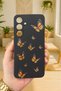 Samsung Galaxy M34 - Orange Butterfly Patterned Silicone Shock-Absorbing Classic Protective Rubber Case - 2