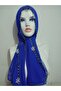 Handcrafted Needle Embroidered Prayer Cover Dowry Cover Mevlit Headscarf Crepe Fabric 145X75 cm - 5