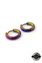 Hollowed-Out Trend Hologram Hoop Earrings Men/Women Unisex Steel Color Earrings 2Pcs
