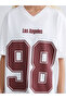 V-Neck Printed Oversize Women's T-Shirt - 3