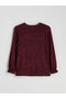 Plus New Season Large Size Crew Neck Patterned Blouse - 8