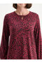 Plus New Season Large Size Crew Neck Patterned Blouse - 4