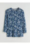Crew Neck Patterned Blouse - 7