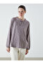 Alita City with a Difference in Color, Lcw Grace Plum Plain Tie Collar Long Sleeve Women's Blouse