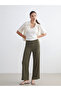 Elastic Waist Textured Women's Trousers