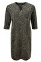 Women's Plus Size Khaki, Side Pocket, Three-Quarter Sleeve, V-Neck Ankor Thick Dress 65N39112 - 4
